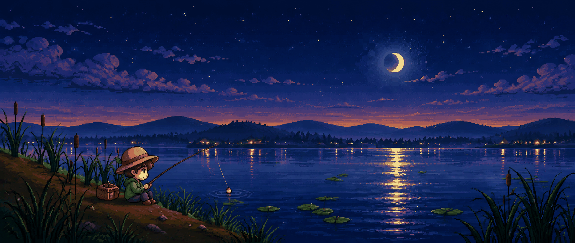 A lagoa à noite